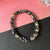 High Quality Black Cube Tie-Dye Glass Beads Bracelet