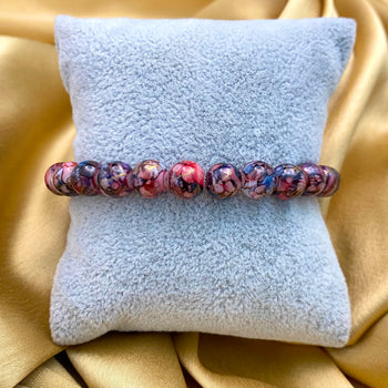Tie-Dye Glass Beads Bracelet - Stretchable