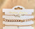 Alloy Set Of 3 Golden Link Chain Snake Bracelet Stacks