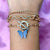 Alloy Set Of 3 Link Chain Bracelet Stacks With Black Butterfly Charm