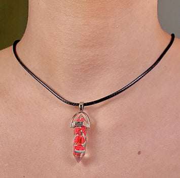 High Quality Watermelon Print Pencil Pendant Necklace