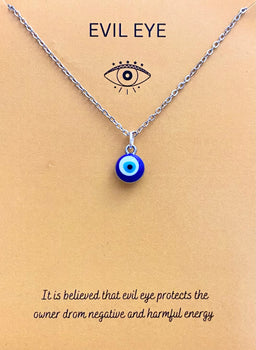 Waterproof Evil Eye Charm Necklace With Stainless Steel Chain