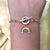 Simple Classic Slim Gold Link Chain Bracelet With Rainbow Charm