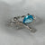 High Quality Silver Blue Stone With Knot Friendship Copper Ring 