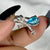 High Quality Adjustable Silver Blue Stone With Knot Friendship Copper Ring