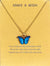 High Quality Blue Butterfly Charm Necklace