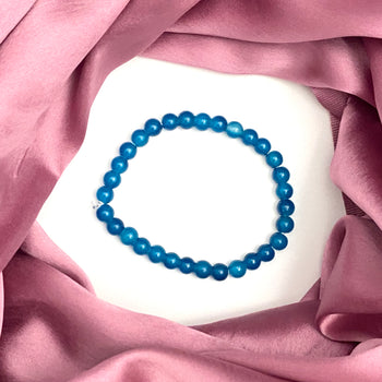 Adjustable Blue Glass Beads Bracelet
