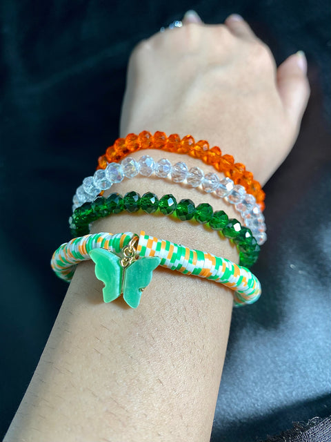 High Quality Indian Flag Colours Bracelet Combo Perfect For Dailywear 