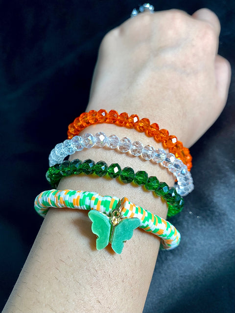 High Quality Indian Flag Colours Bracelet Combo Perfect For Dailywear 