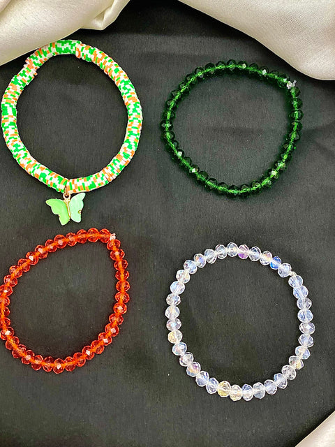 High Quality Indian Flag Colours Bracelet Combo Perfect For Dailywear 