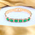 Premium Antitarnish Rosegold Emerald Green Stone Bracelet