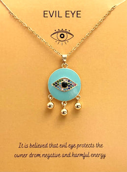 Premium Golden Evil Eye Necklace With Stainless Steel Chain