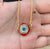 Red Zircon Evil Eye Charm Necklace(Waterproof)