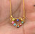 Multicolour Heart Shape Evil Eye Charm Necklace(Waterproof)