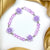Stretchable Lavender Crystal Beads Bracelet With Flower Charm