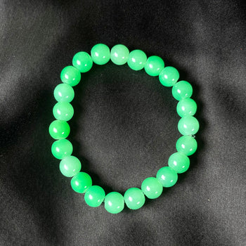 High Quality Green Stretchable Glass Beaded Bracelet 