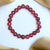 Adjustable Red Tie-Dye Glass Beads Bracelet