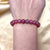 Adjustable Red Tie-Dye Glass Beads Bracelet