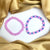 Adjustable Lavender Couple Evil Eye Glass Beads Bracelet