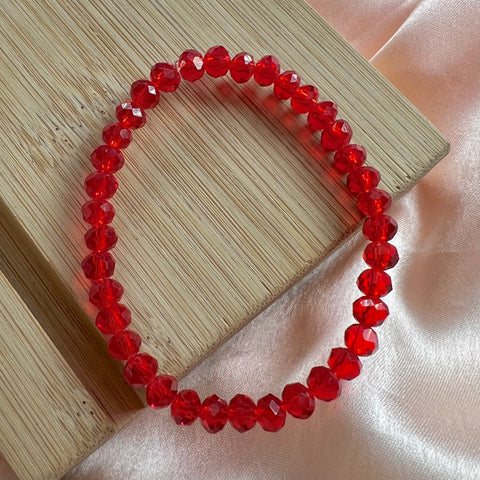 High Quality Crystal Red Beads Stretchable Bracelet