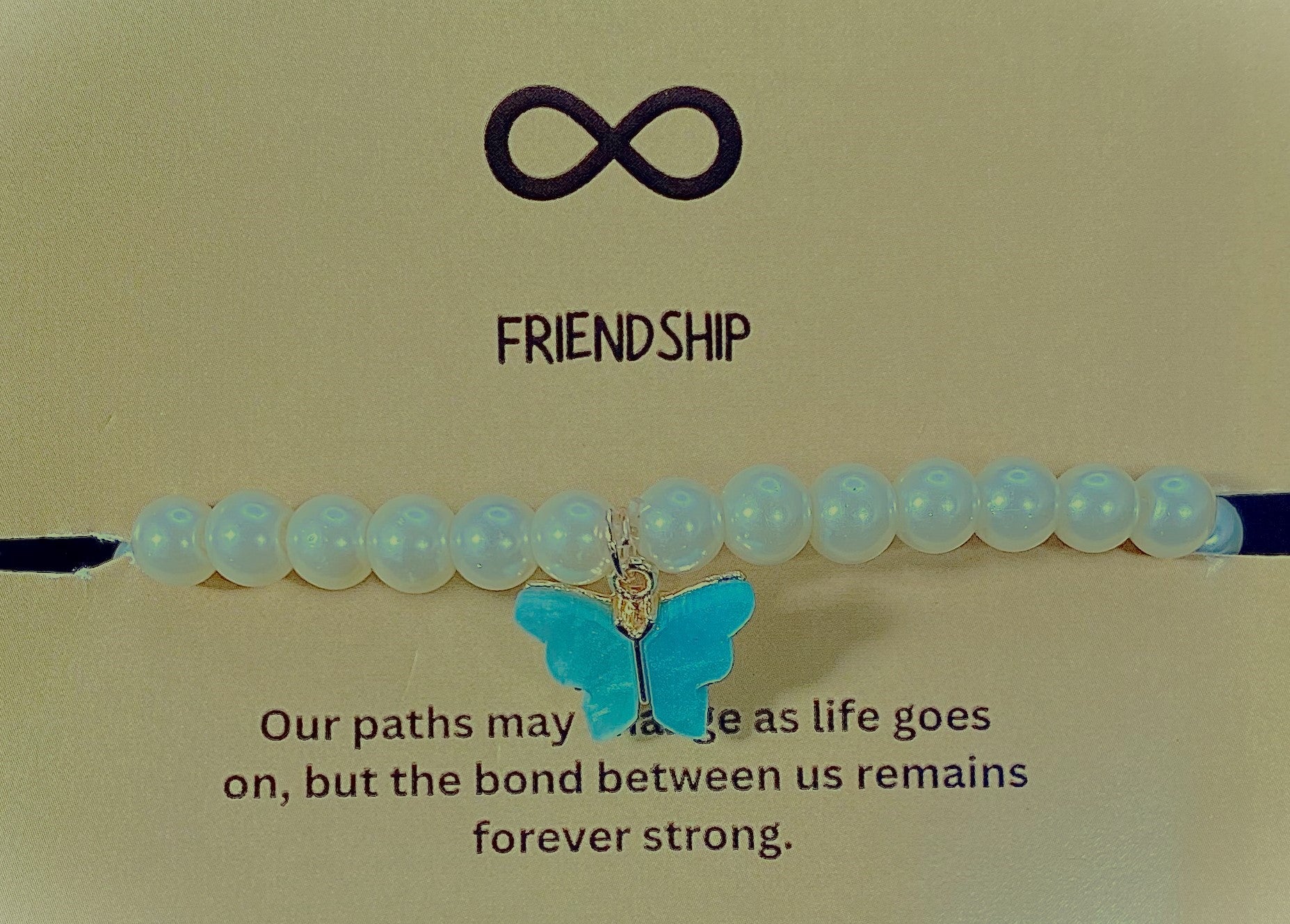 Acrylic Butterfly Pearl Bracelet