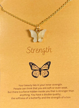 High Quality Cream Acrylic Butterfly Charm Necklace