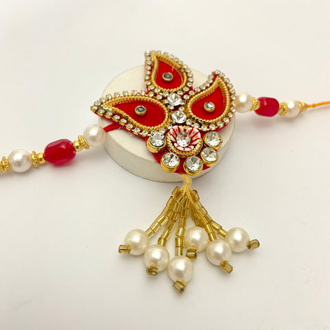 Cute Charm Thread Rakhi For Bhabhi