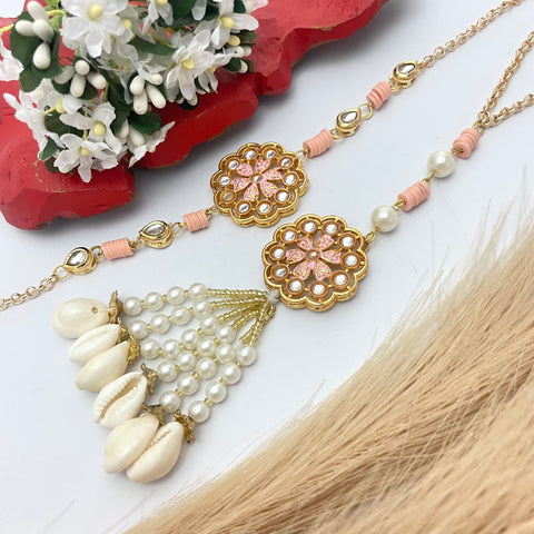 Cute Alloy Kundan Charm Chain Rakhi For Bhaiya & Bhabhi Combo