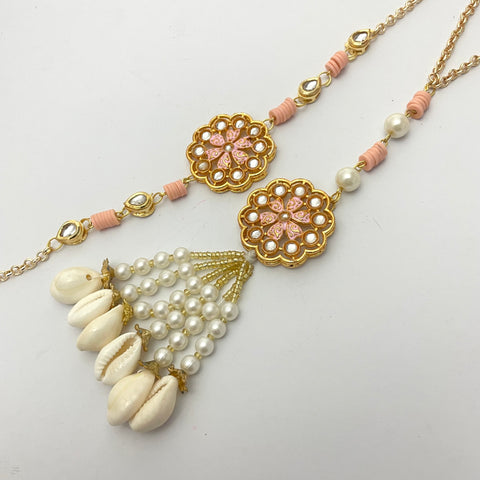 Cute Alloy Kundan Charm Chain Rakhi For Bhaiya & Bhabhi Combo