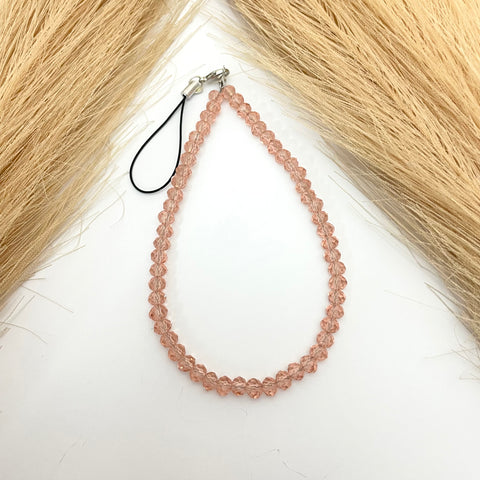 Cute Simple Crystal Beads Phone Charm Strap