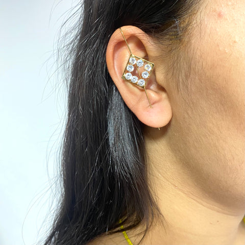 Golden Stone Studded Earcuff (D-48)