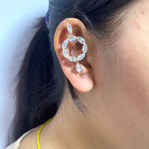 Golden Stone Studded Earcuff (D-54)