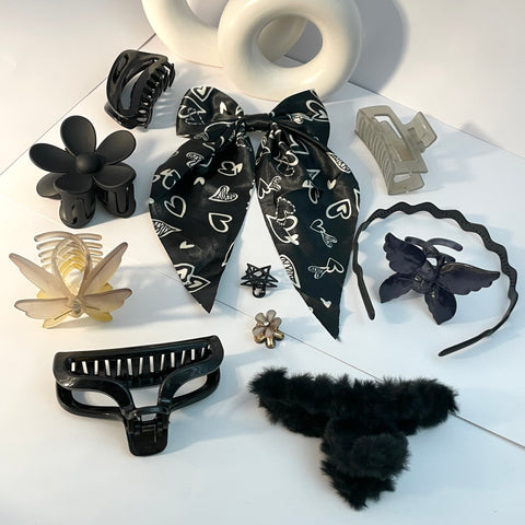 Hair Accessories ,Black Combo,Hair Clutchers,For Gift