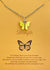Waterproof Acrylic Light Yellow Butterfly Charm Necklace With Stainless Steel Chain