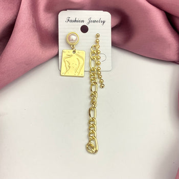 Golden Asymmetric Chain Earrings