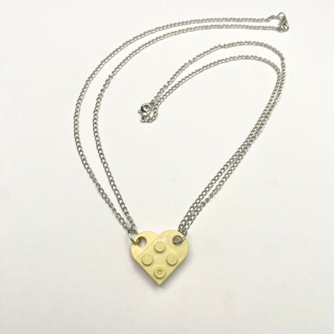 Heart Shape Brick Lego Couple Necklace