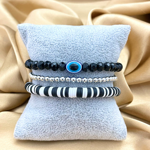 Adjustable,High Quality,Bracelet Stack,Glass Beads,Combo,Dailywear,For Gift,Evil Eye