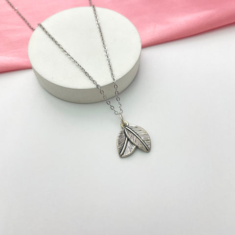 Silver Pack Of 2 Silver Infinity & Small Double Leaf Charm Necklace Combo With Stainless Steel Chain