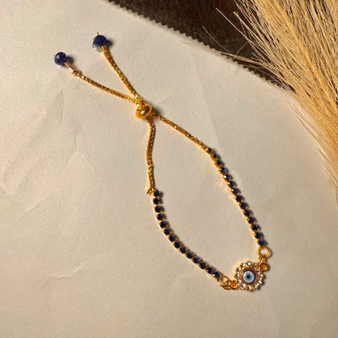 Adjustable Cute Evil Eye Charm Chain Rakhi For Brother