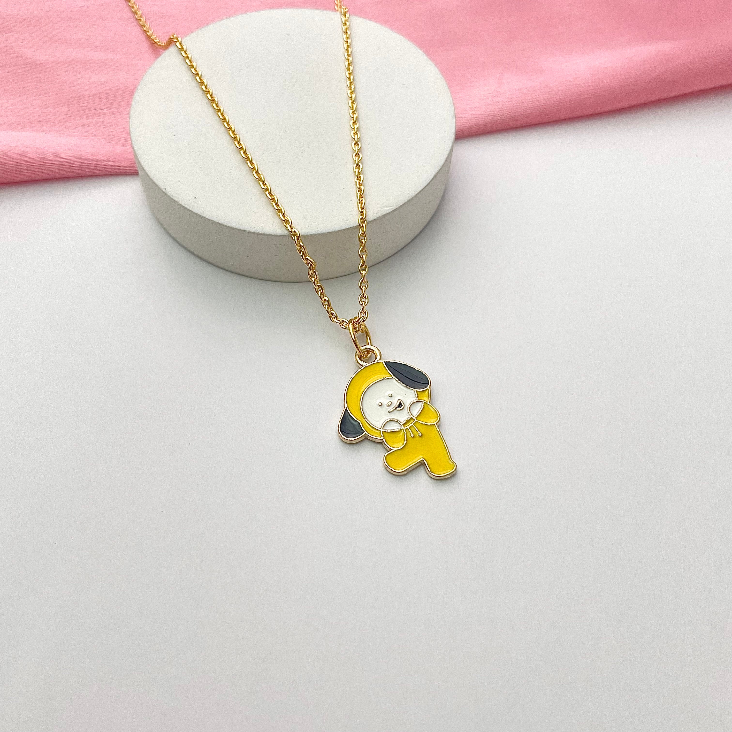 Buy Yellow Chimes Unisex Silver-Toned BTS Pendant With Chain Online