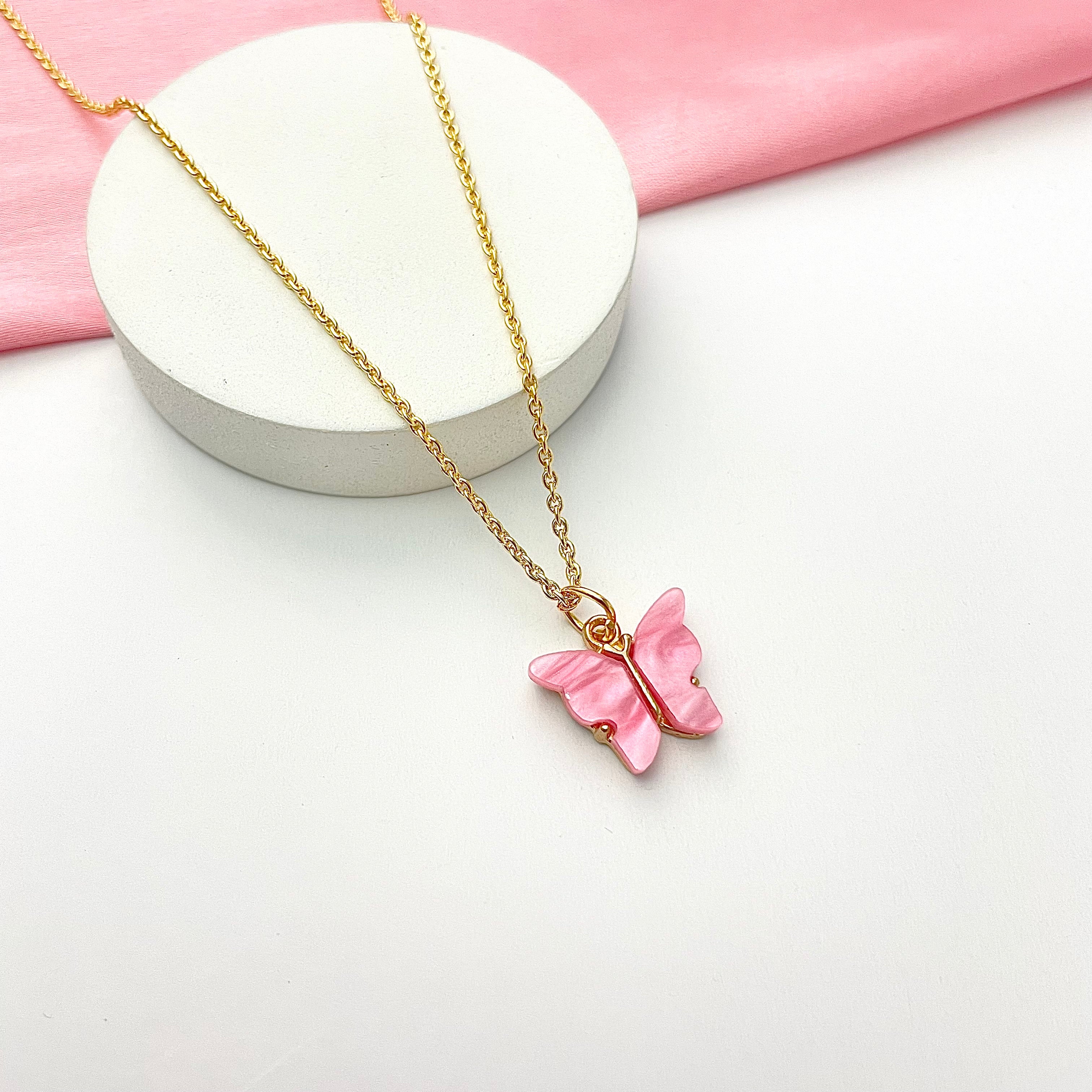 Pink Butterfly Butterfly Necklace In Store Mizora Butterfly Necklace