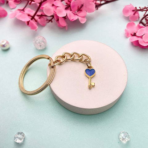 Cute Blue Key Charm Key Chain For Bag & Key