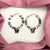 Black & White Clay Beads Hoop Earrings With Butterfly Charm