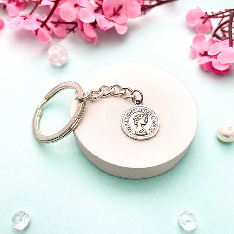 Cute Elizabeth Coin Charm Key Chain For Bag & Key