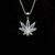 Blue Weed Iced Out Hip Hop Pendant Necklace With Chain
