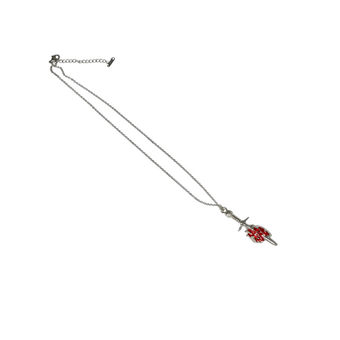 Gothic Red Stainless Steel Heart Charm Necklace