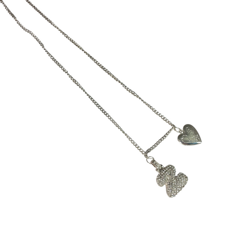 Gift For Valentine's Day Silver Stone Studded Z Initial Necklace