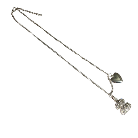 Gift For Valentine's Day Silver Stone Studded Z Initial Necklace