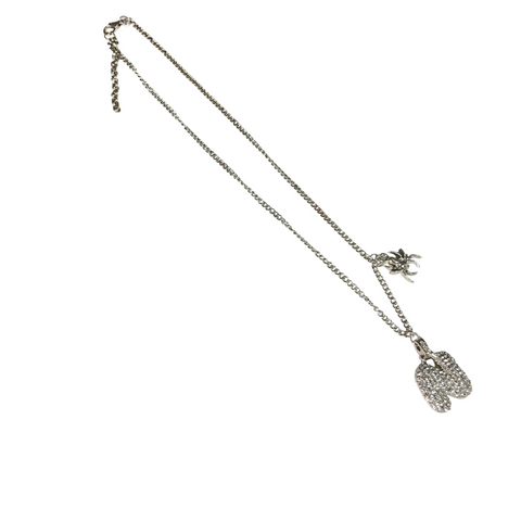 Gift For Valentine's Day Silver Stone Studded N Initial With Spider Charm Necklace