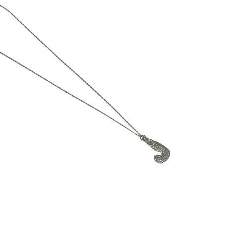 Gift For Valentine's Day Silver Stone Studded J Initial Necklace For Girls